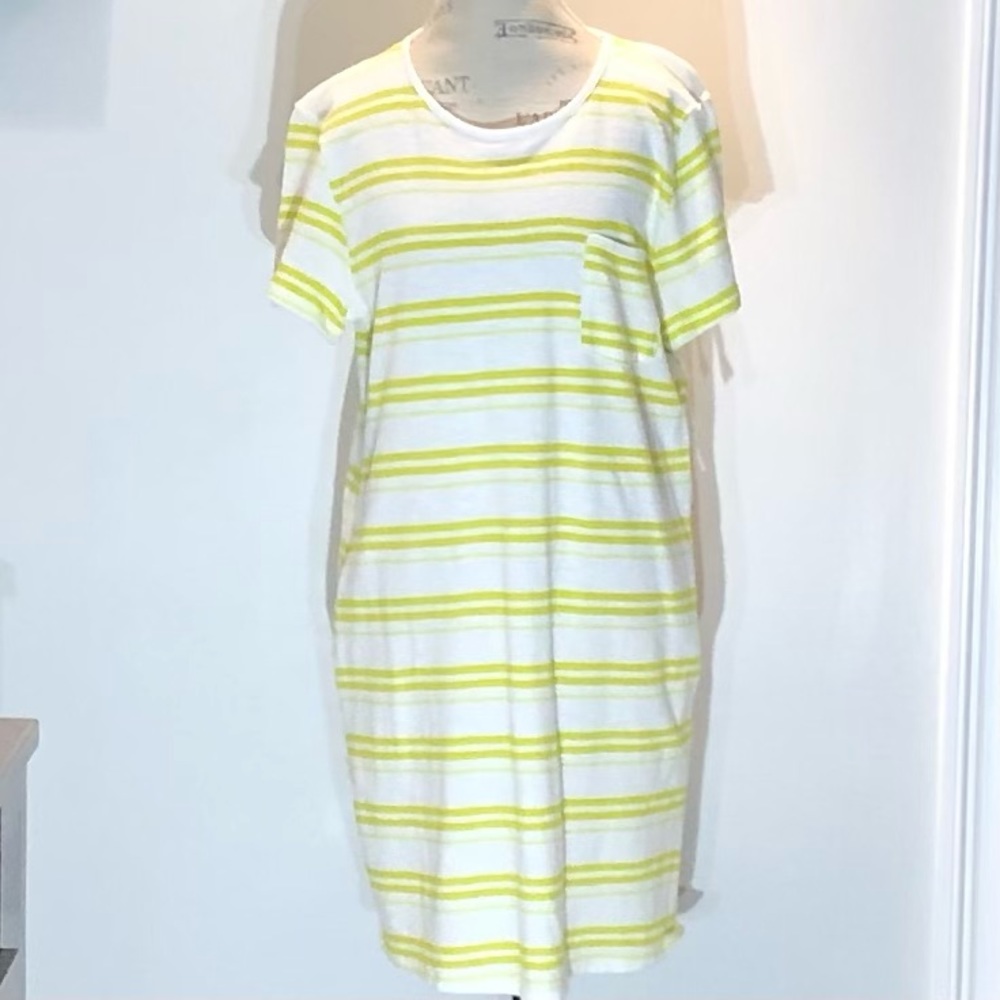 Style & Co. Stripes T-Shirt Dress Fun Yellow Sz XXL